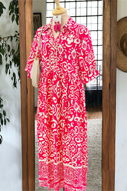 Paisley Floral Print Shirt Dress