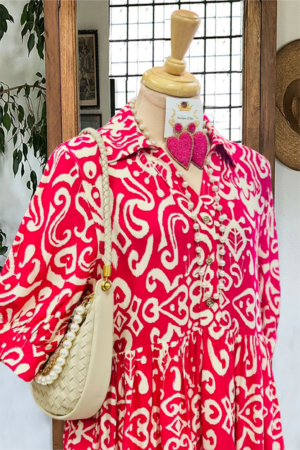 Paisley Floral Print Shirt Dress