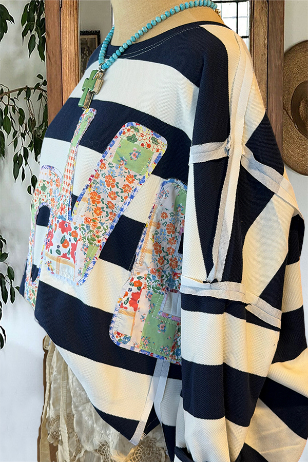 Valentine's Day Love Striped Sweatshirt