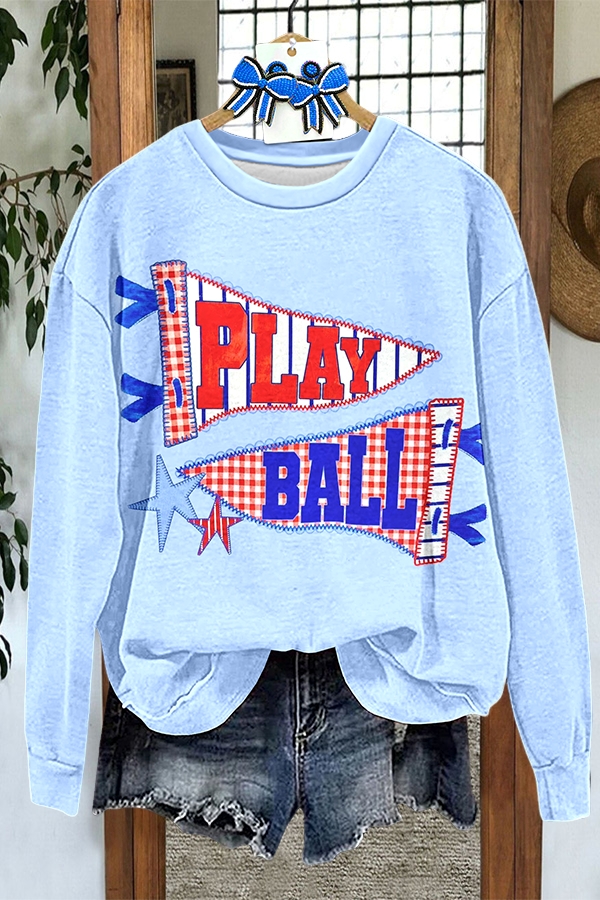 Baseball Play Ball Flag Sweatshirt