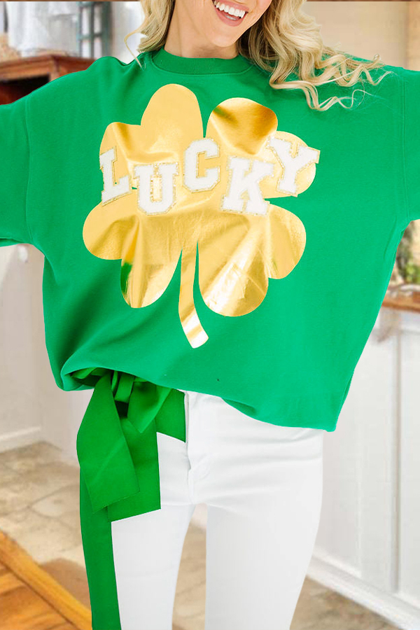 Women's sweatshirt | St. Patrick's Day Lucky Sparkle Sweatshirt |ladyboutiquebd
