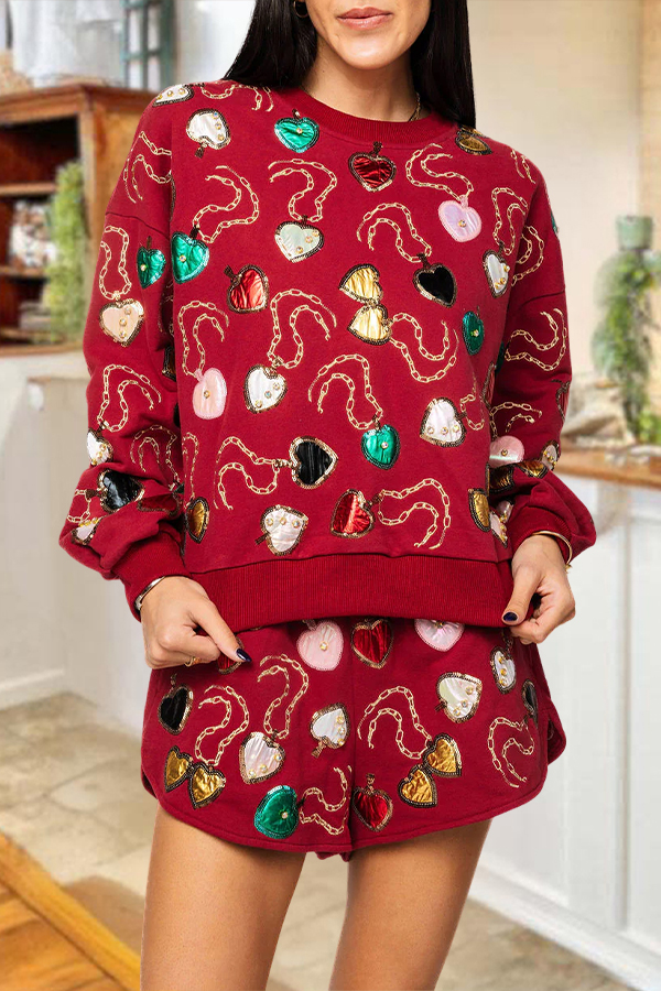 Valentine's Day Multi Heart Lockets Sweatshirt