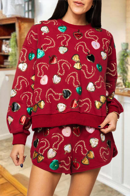 Valentine's Day Multi Heart Lockets Sweatshirt