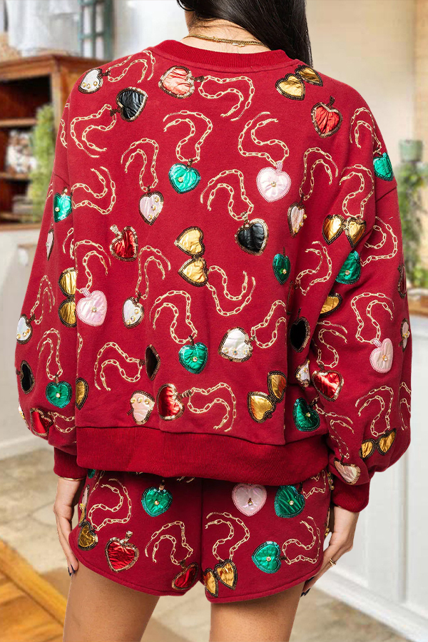 Valentine's Day Multi Heart Lockets Sweatshirt