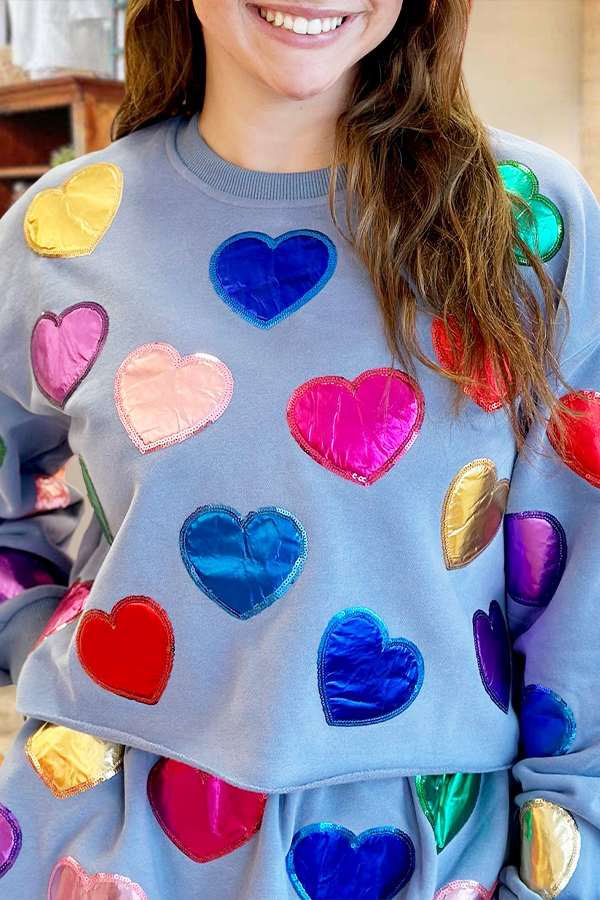 Valentine's Day Multi-Colored Heart Sweatshirt