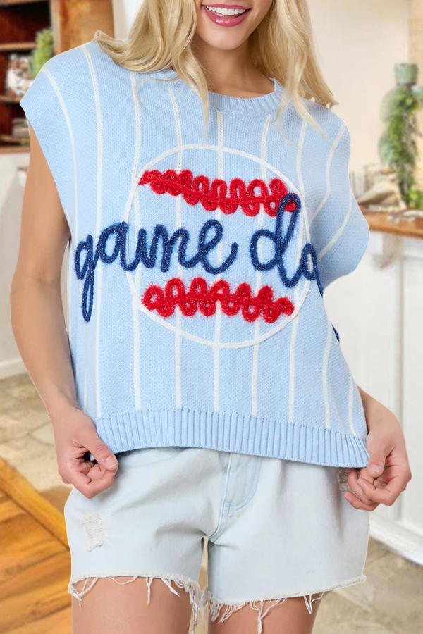 Baseball Game Day Striped Vest