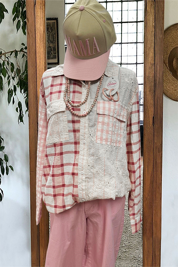 Women's shirt | Plaid Patchwork Shirt |ladyboutiquebd