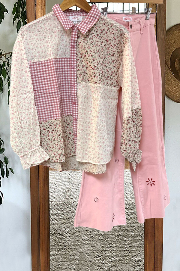 Plaid Patchwork Shirt