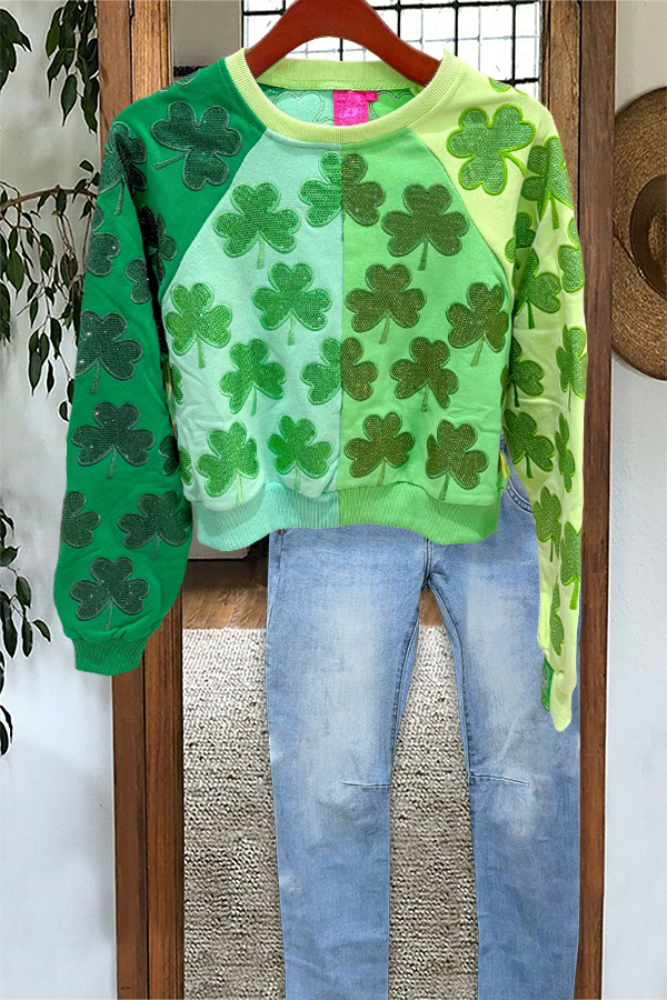 Women's sweatshirt | St. Patrick's Day Shamrock Sweatshirt |ladyboutiquebd