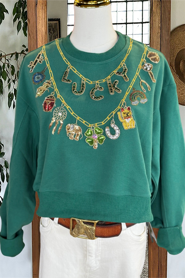 St. Patrick's Day Icon Necklace Sweatshirt