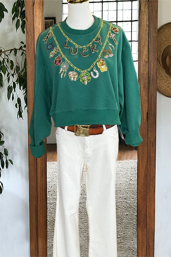 St. Patrick's Day Icon Necklace Sweatshirt