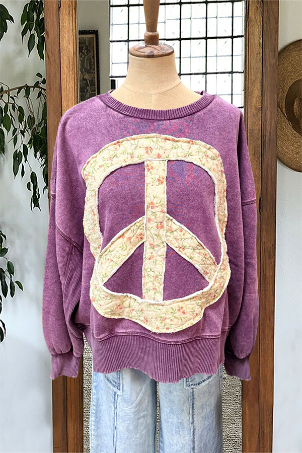 Peace And Love Patch Sweatshirt