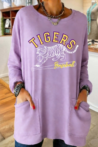 Baseball Tigers Pocket Cotton T-Shirt