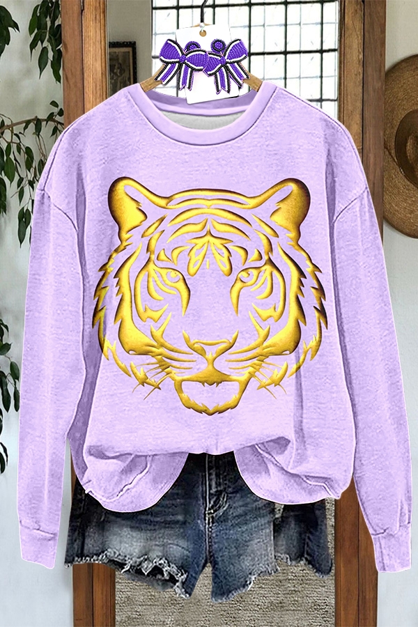 Purple And Gold Tiger Sweatshirt