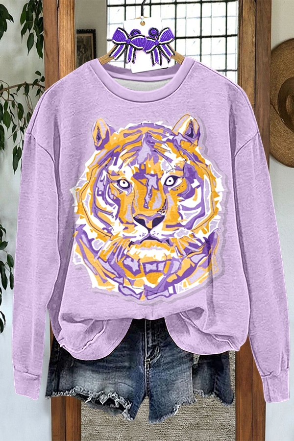 Purple And Gold Tiger Sweatshirt