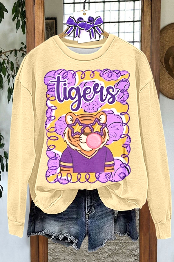 Tiger Purple And Gold Sweatshirt