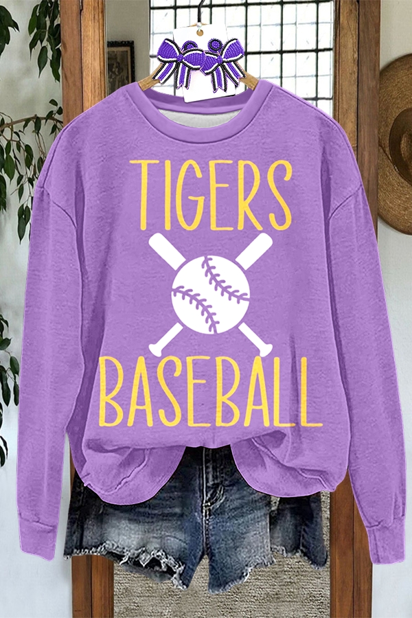 Baseball Purple And Gold Sweatshirt