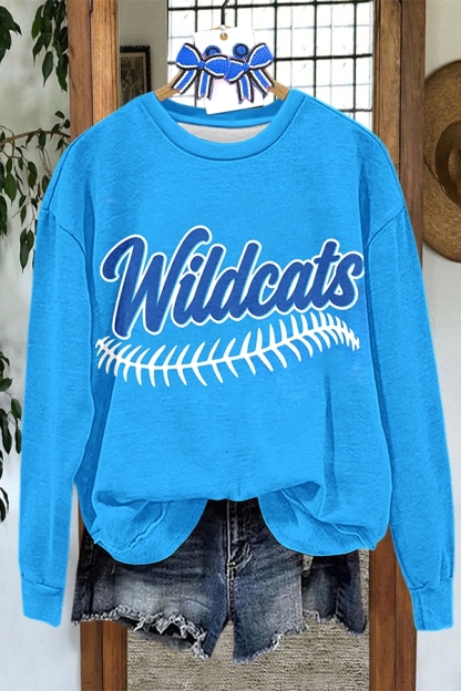 Baseball Blue Cat Sweatshirt