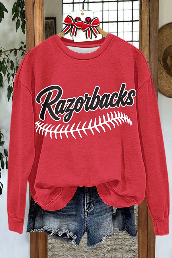 Baseball Red And Black Sweatshirt