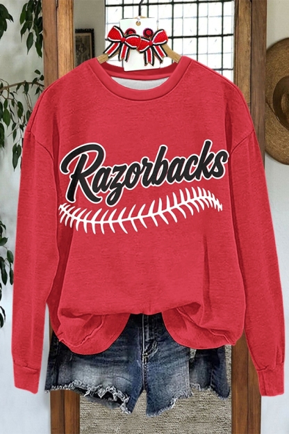 Baseball Red And Black Sweatshirt