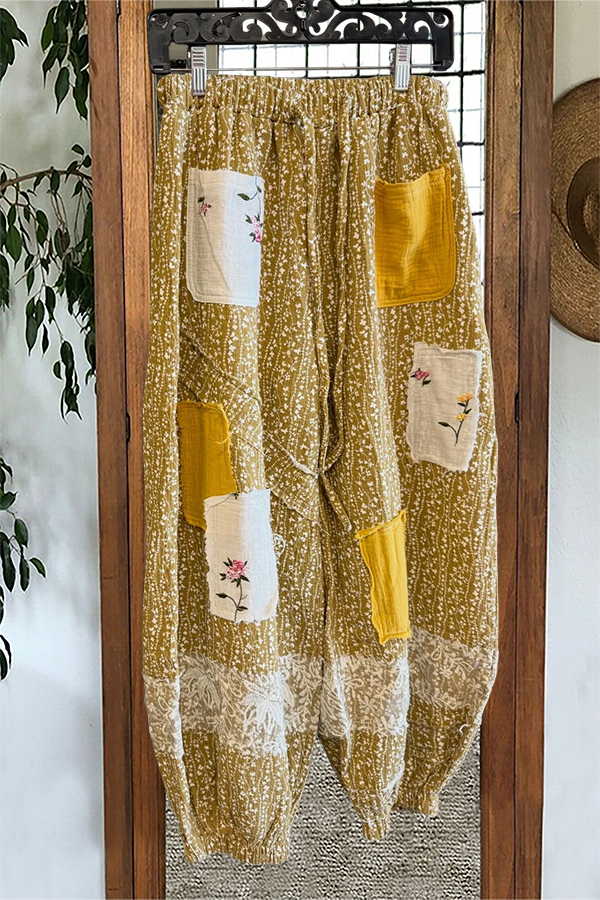 Retro Farm Floral Patchwork Trousers