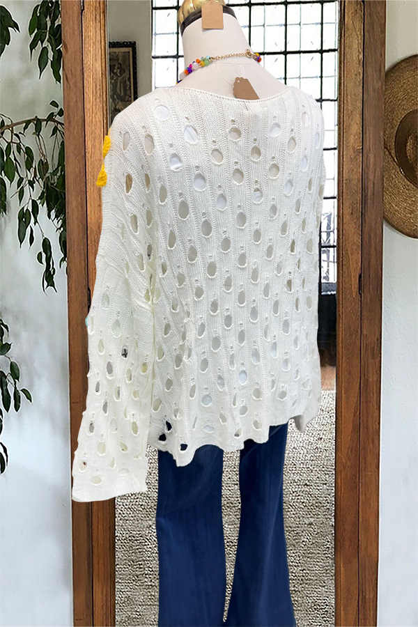 Colorful Floral Knit Top