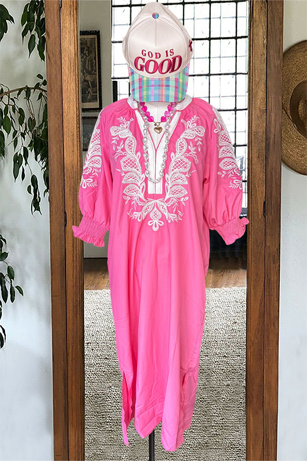 Sweet Spring Lace Floral Slit Maxi Dress