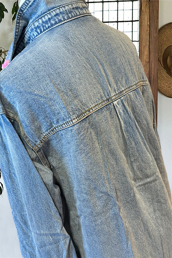 Playful Heart Denim Shirt