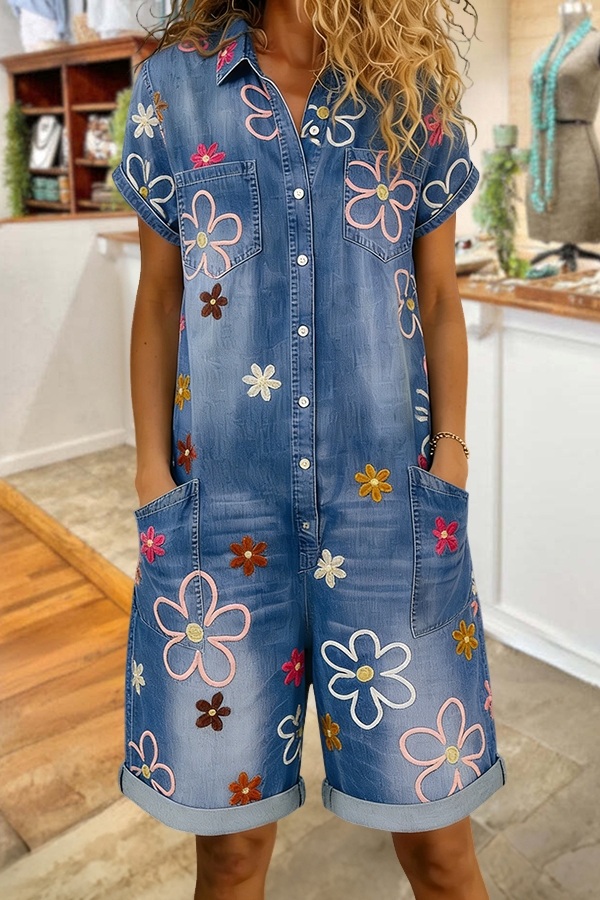 Colorful Floral Spring Romper