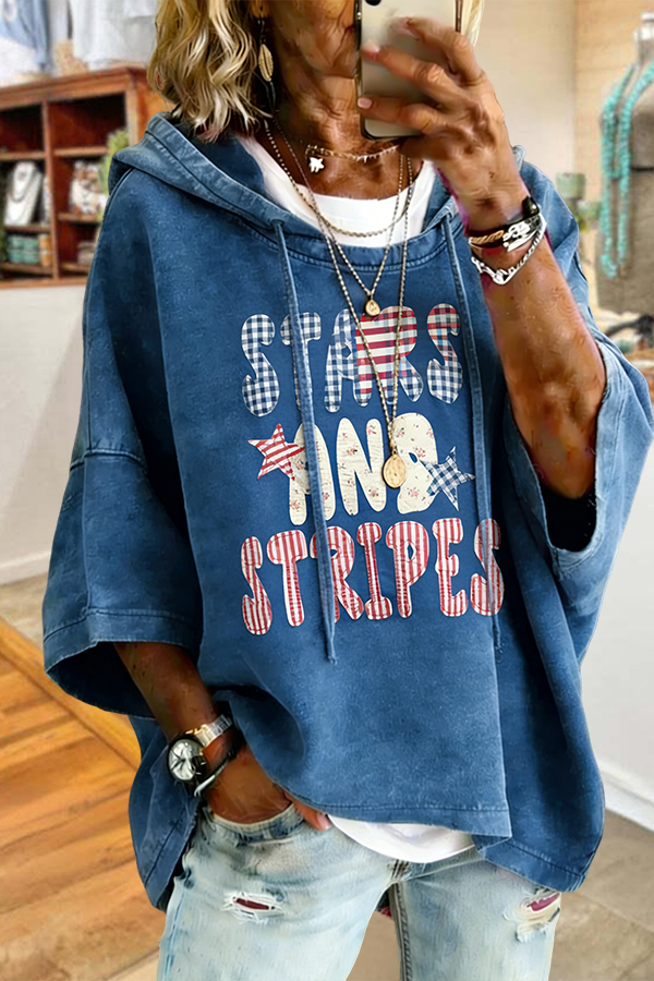 Star Striped USA Hooded Top