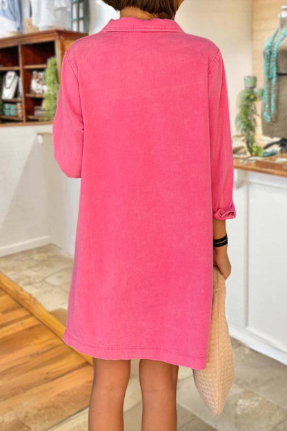 Candy V-Neck Denim Mini Dress