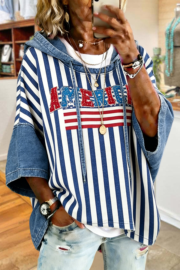 Striped American Flag Hoodie