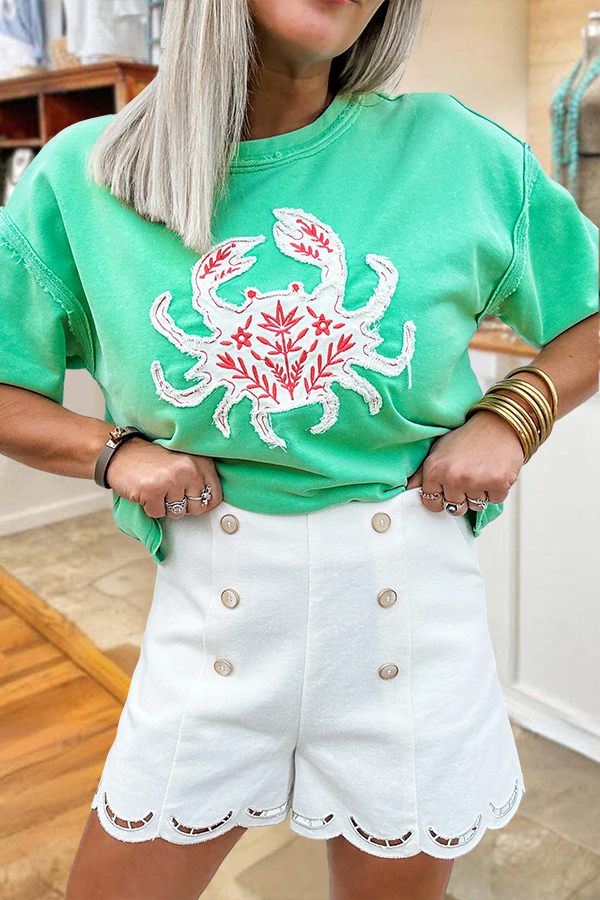 Sweet Edge Scallop Hem Shorts