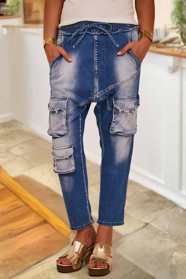 Women's jeans | Washed Elastic Waistband Jeans |Shopify-ladyboutiquebd