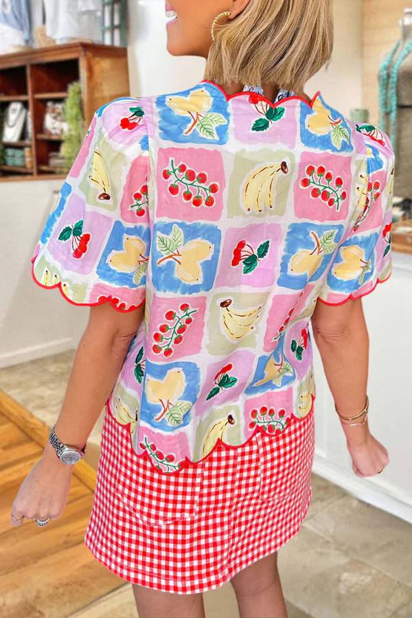 Sweet Scalloped Trim Top