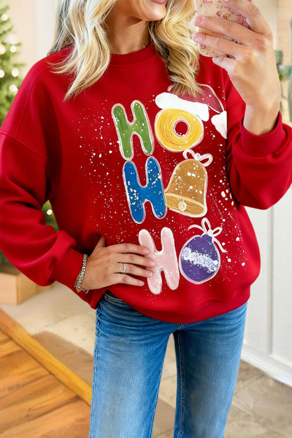 Christmas Ho Ho Ho Print Sweatshirt