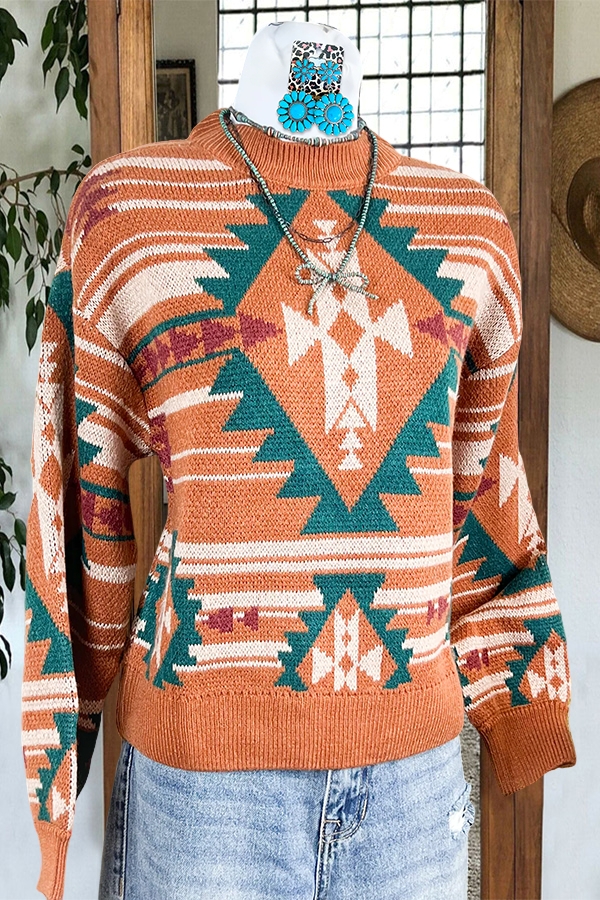 Bohemian Western Cowboy Sweater
