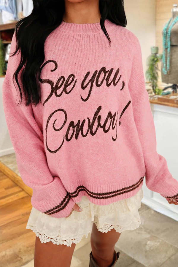 Retro See You Embroidered Sweater