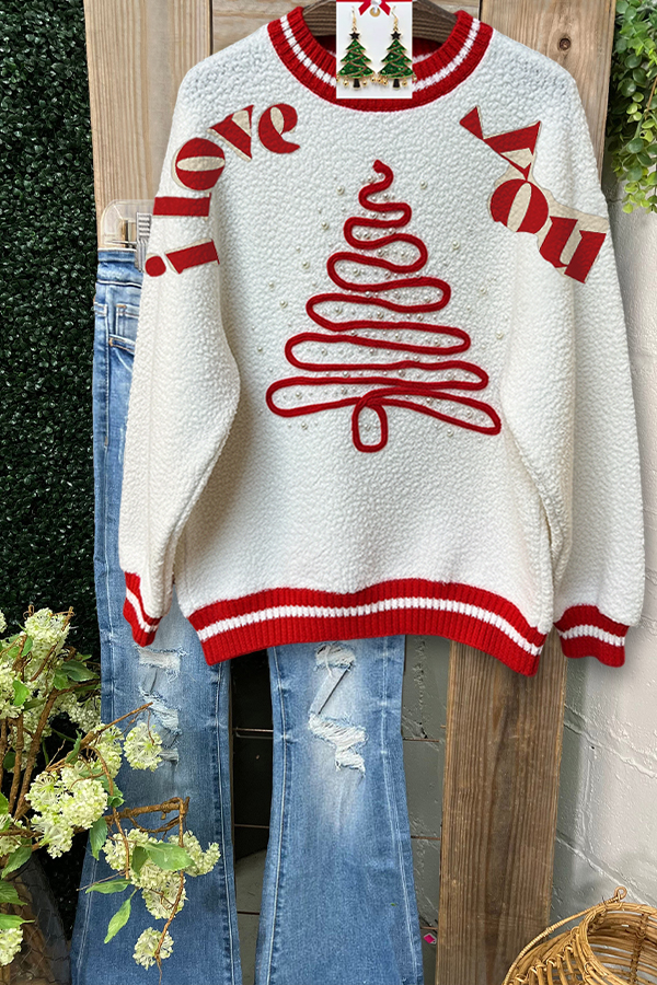 Love You Christmas Batwing Sleeve Sweatshirt