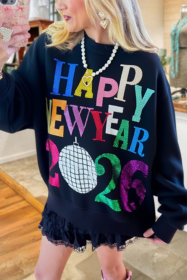 Happy New Year Crew Neck Sweatshirt