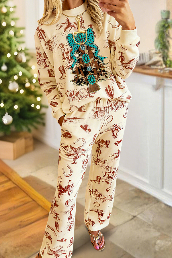 Christmas Cowboy Girl Pajama Set