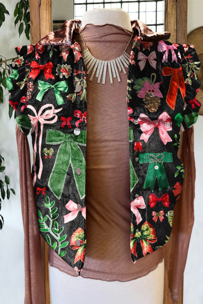 Cute Bow-Knot Quilted Ruffle Sleeve Vest