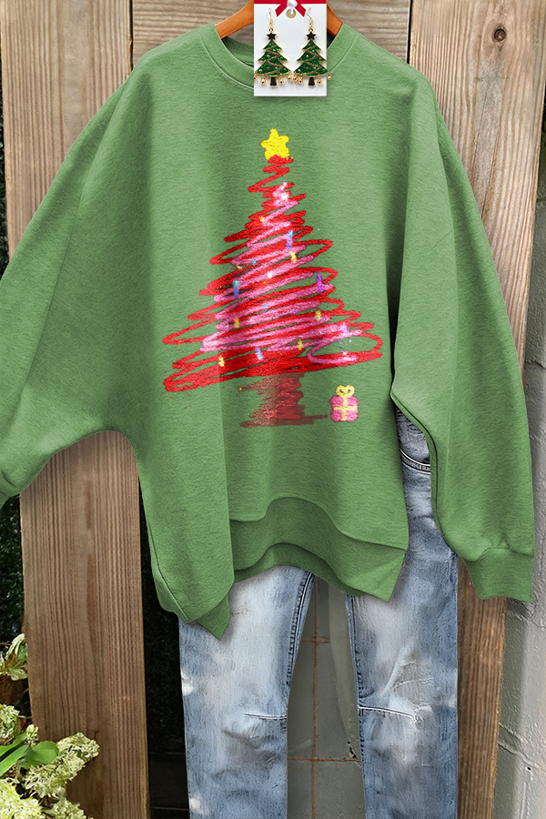 Classic Christmas Tree Batwing Sleeve Sweatshirt