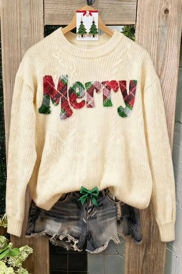 Classic Christmas Crew Neck Knit Sweater