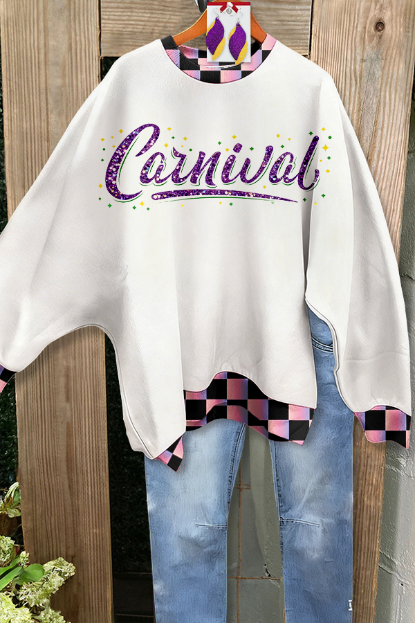 Classic Mardi Gras Batwing Sleeve Sweatshirt