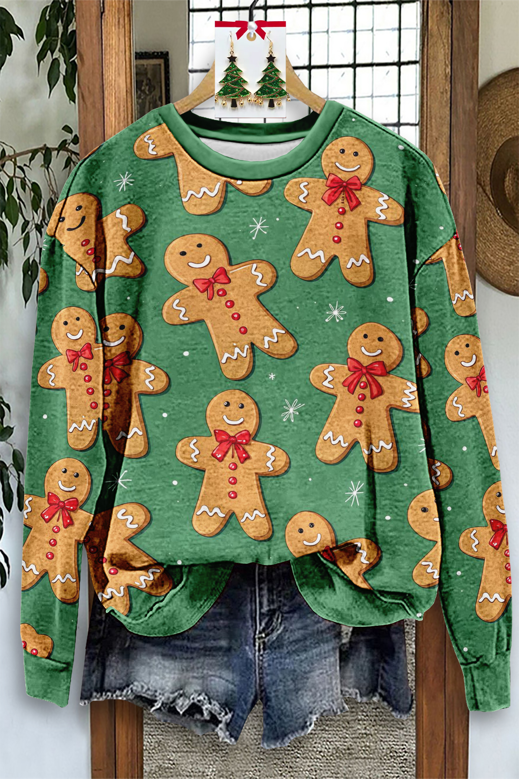 Retro Christmas Gingerbread Man Sweatshirt