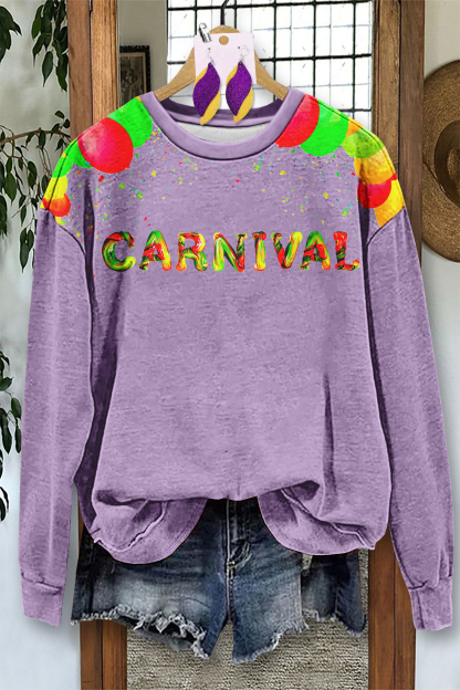 Retro Mardi Gras Crew Neck Sweatshirt