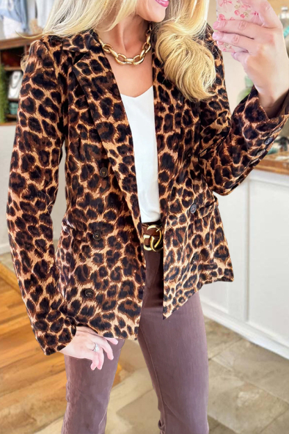 Classic Retro Leopard Print Suit