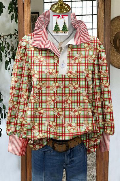 Cute Christmas Truck Plaid Shirt