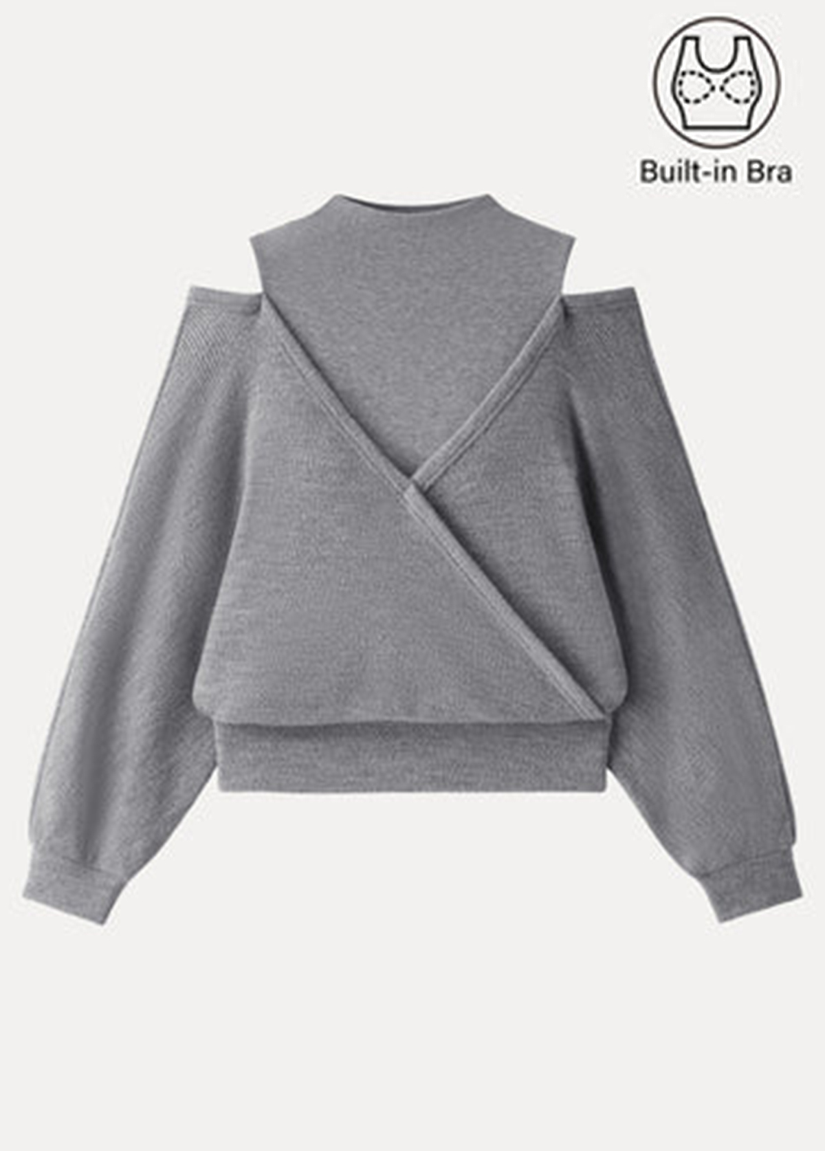 Cozy Warm Waisted Mockneck Cutout Shoulder Surplice Brami